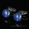 Original Dark Blue Enamel Cufflinks Silver Plated Business Party Shits Cufflinks